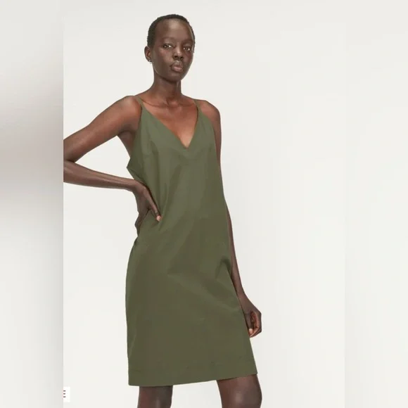 Everlane The Poplin dress Olive , size 2 - Picture 7 of 11